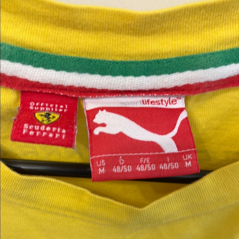 Vintage Puma Scuderia Ferrari Yellow and Black Short Sleeve Tee - Picture 5 of 6